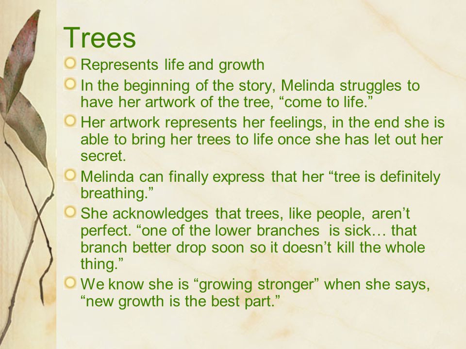 Speak tree symbolism essay